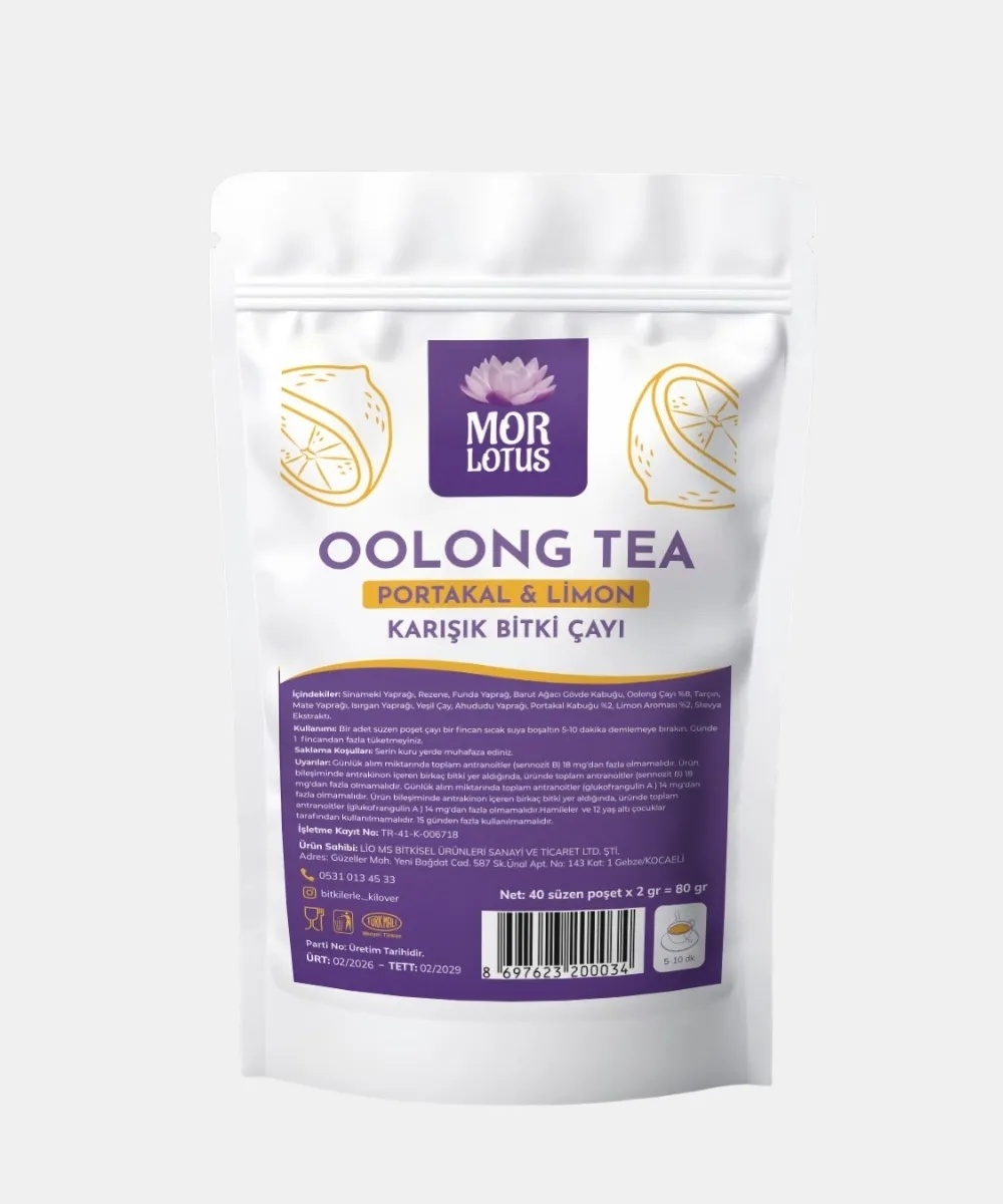 Mor Lotus Oolong Çayı (Portakal & Limon)