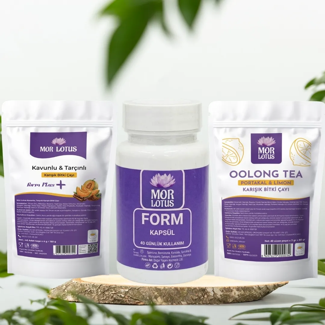 Form Kapsül,Bitkisel Oolong Çayı,Bitkisel Kavunlu Çay Üçlü Set