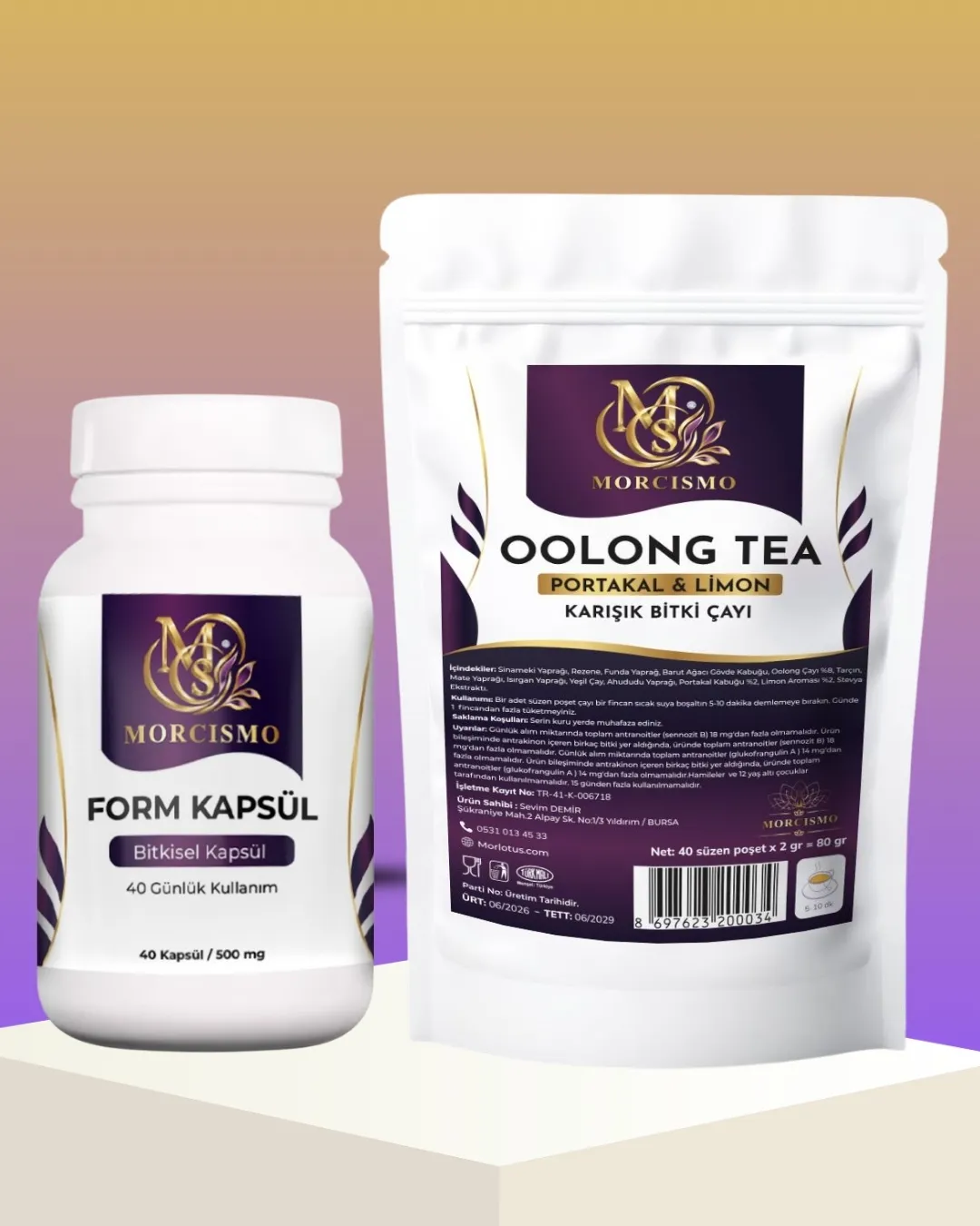 Form Kapsül ve Bitkisel Oolong Çayı İkili Set