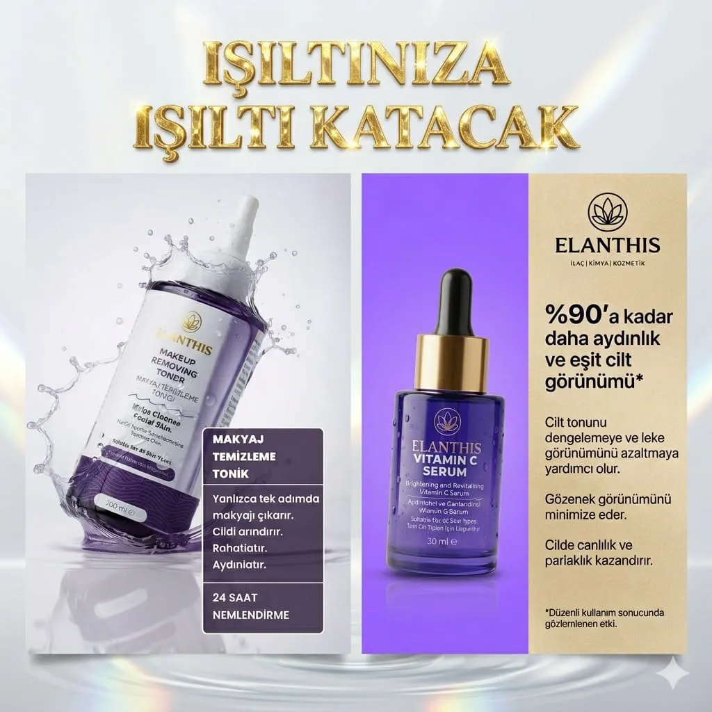 Güzel Cilt İkili Konsept - Vitamin C Serum 30 ml + Makyaj Temizleme Toniği 200 ml